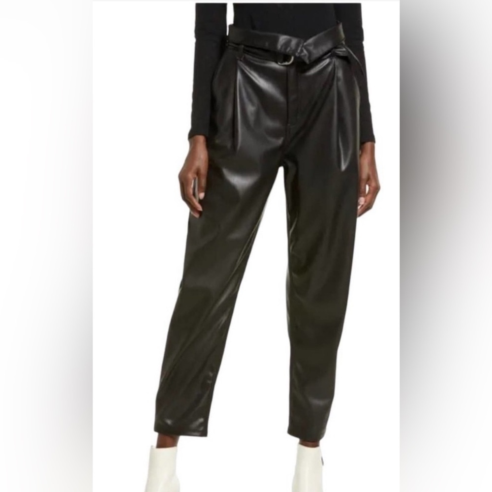 Open Edit NWT black faux leather pants, medium
